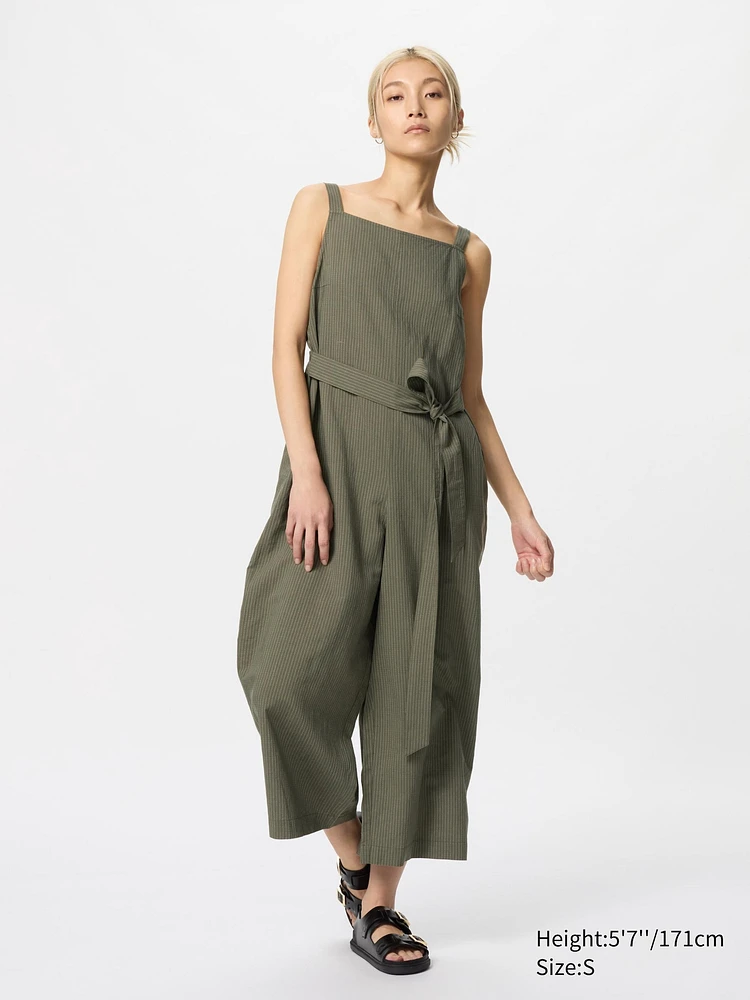 LINEN BLEND JUMPSUIT | STRIPED