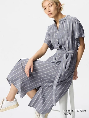 LINEN BLEND RELAXED DRESS