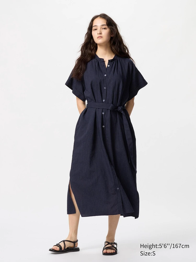 LINEN BLEND RELAXED DRESS