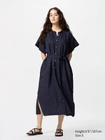 LINEN BLEND RELAXED DRESS