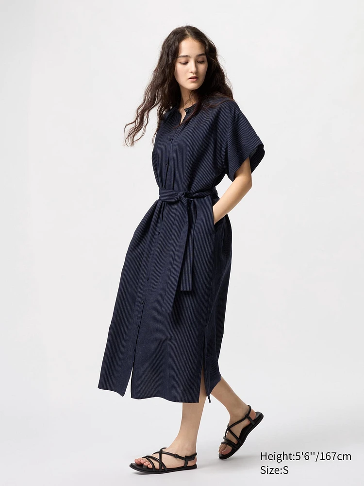 LINEN BLEND RELAXED DRESS