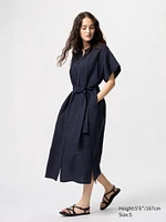 LINEN BLEND RELAXED DRESS