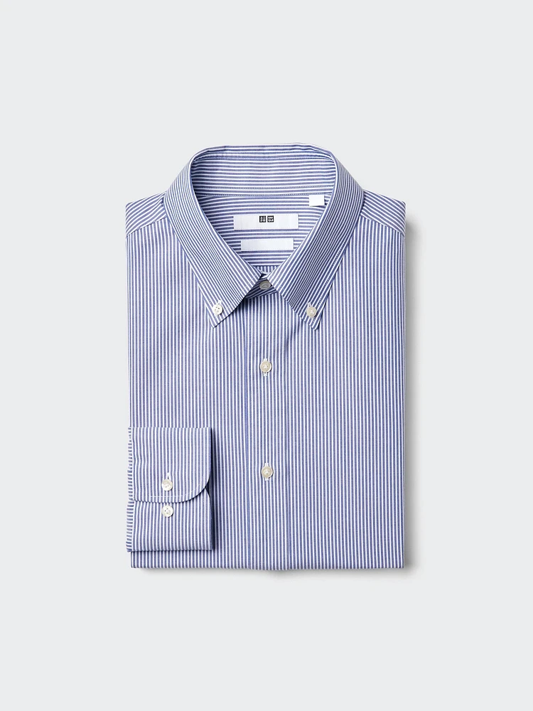SUPER NON IRON SLIM FIT SHIRT | STRIPED BUTTON DOWN COLLAR