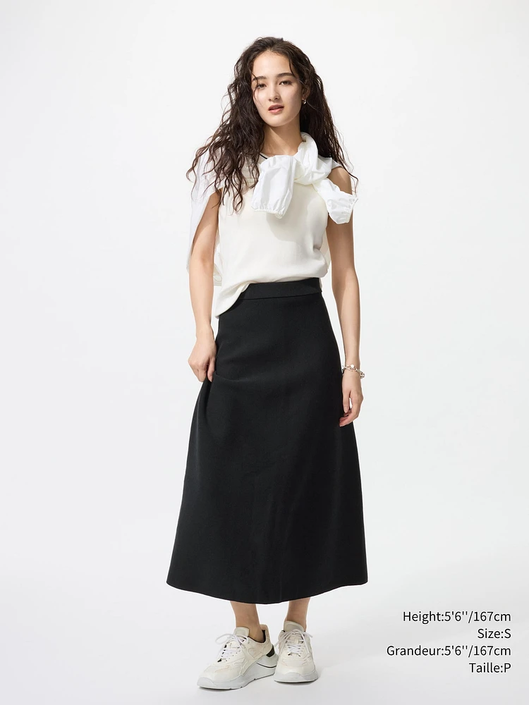WASHABLE MILANO RIBBED FLARE SKIRT