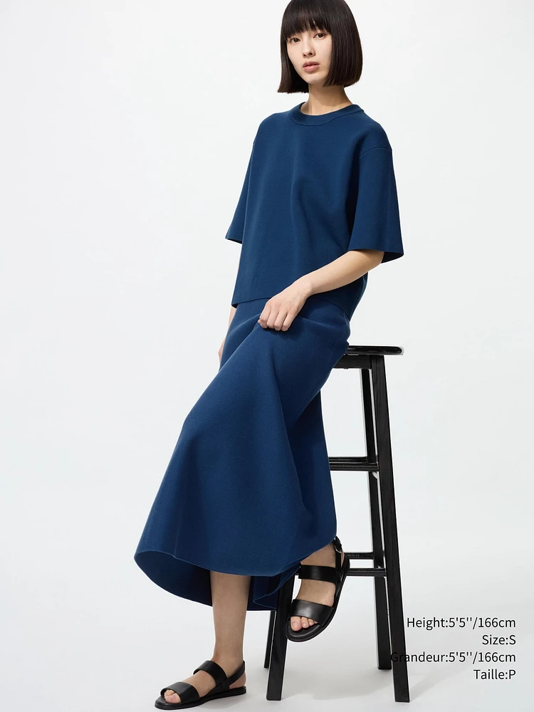 WASHABLE MILANO RIBBED FLARE SKIRT