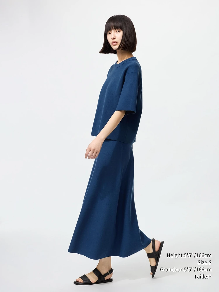 WASHABLE MILANO RIBBED FLARE SKIRT