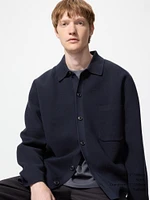 MILANO RIBBED SHIRT COLLAR CARDIGAN
