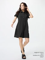 CREPE JERSEY POLO DRESS SHORT SLEEVE