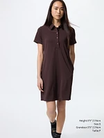 CREPE JERSEY POLO DRESS SHORT SLEEVE