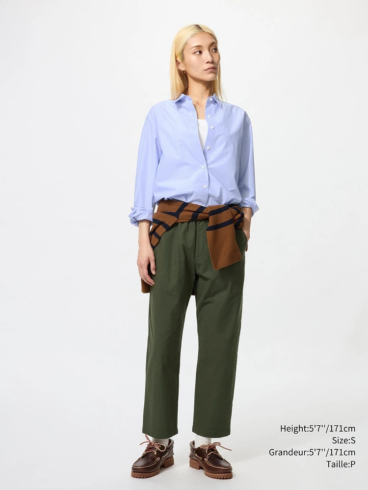 COTTON RELAXED ANKLE PANTS