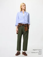 COTTON RELAXED ANKLE PANTS