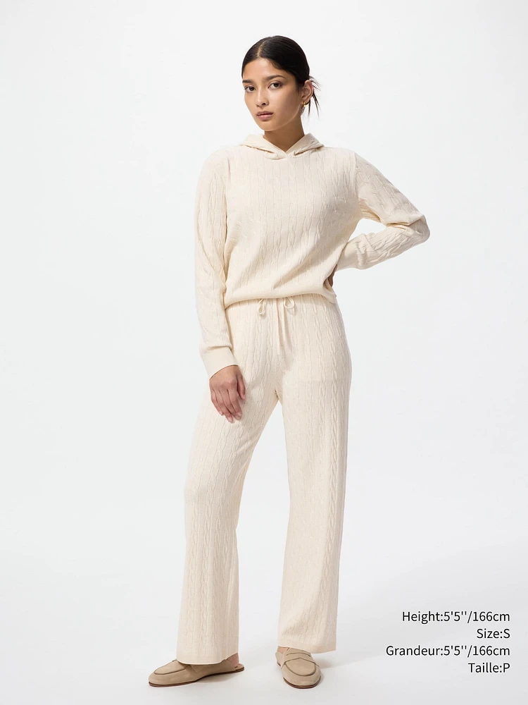 WASHABLE KNIT CABLE PANTS