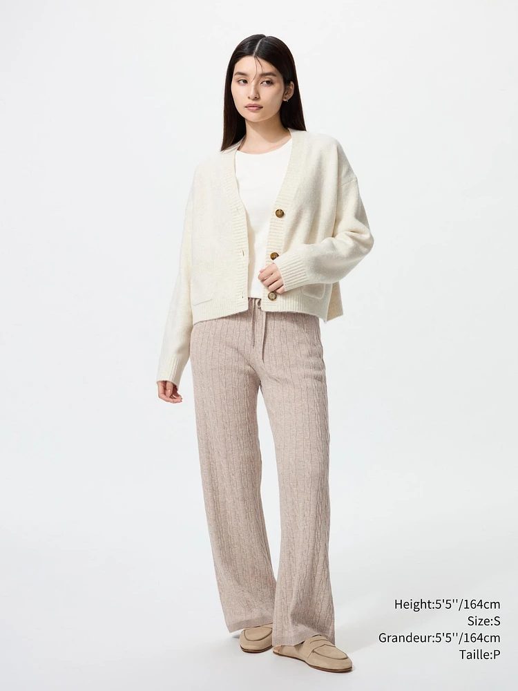 WASHABLE KNIT CABLE PANTS