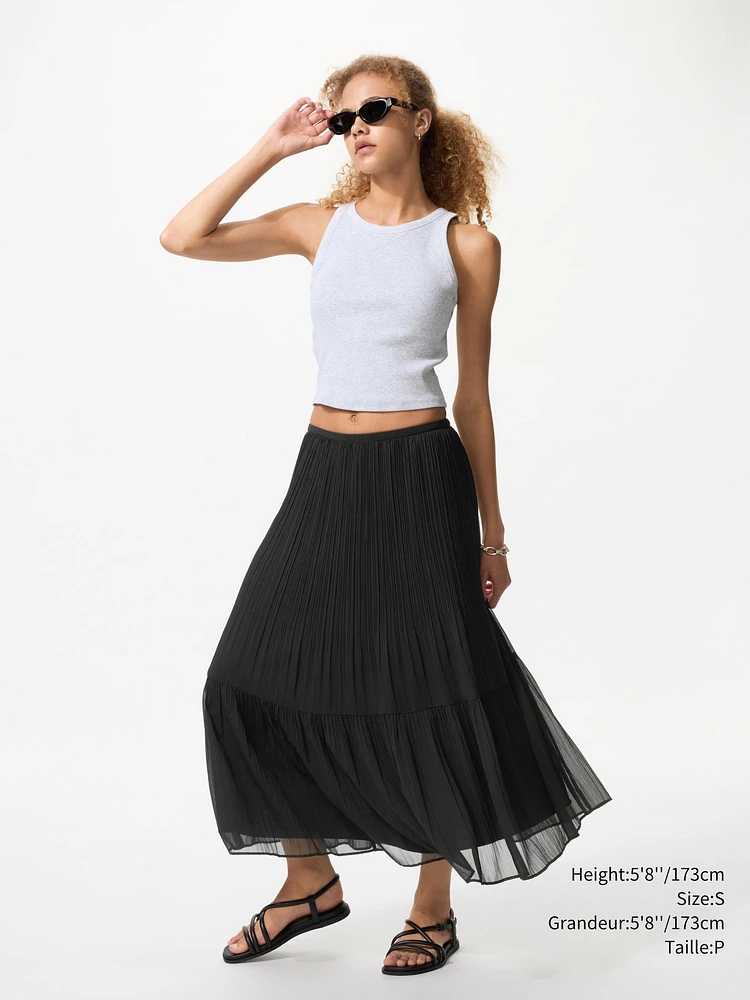 CHIFFON TIERED SKIRT