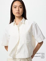 NYLON BOXY SHORT SHIRT HALF SLEEVE
