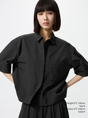 NYLON BOXY SHORT SHIRT HALF SLEEVE