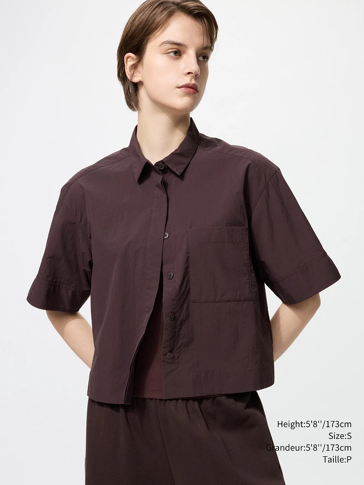 NYLON BOXY SHORT SHIRT HALF SLEEVE