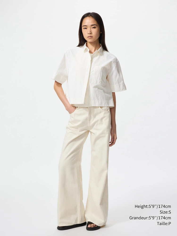 NYLON BOXY SHORT SHIRT HALF SLEEVE