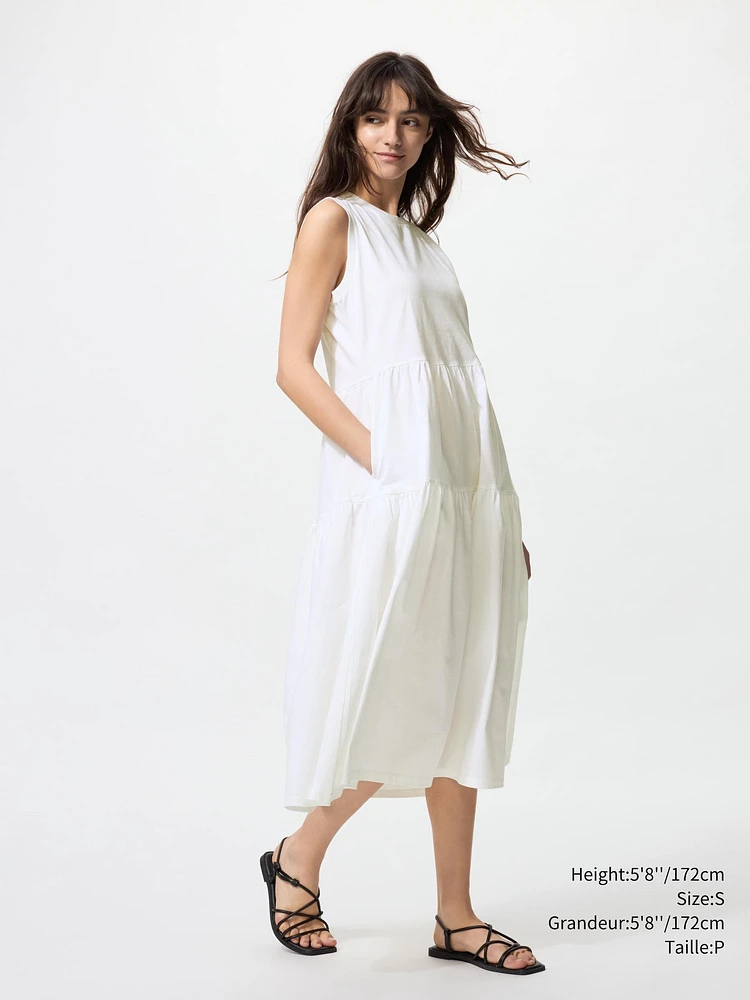 MERCERIZED COTTON DRESS SLEEVELESS