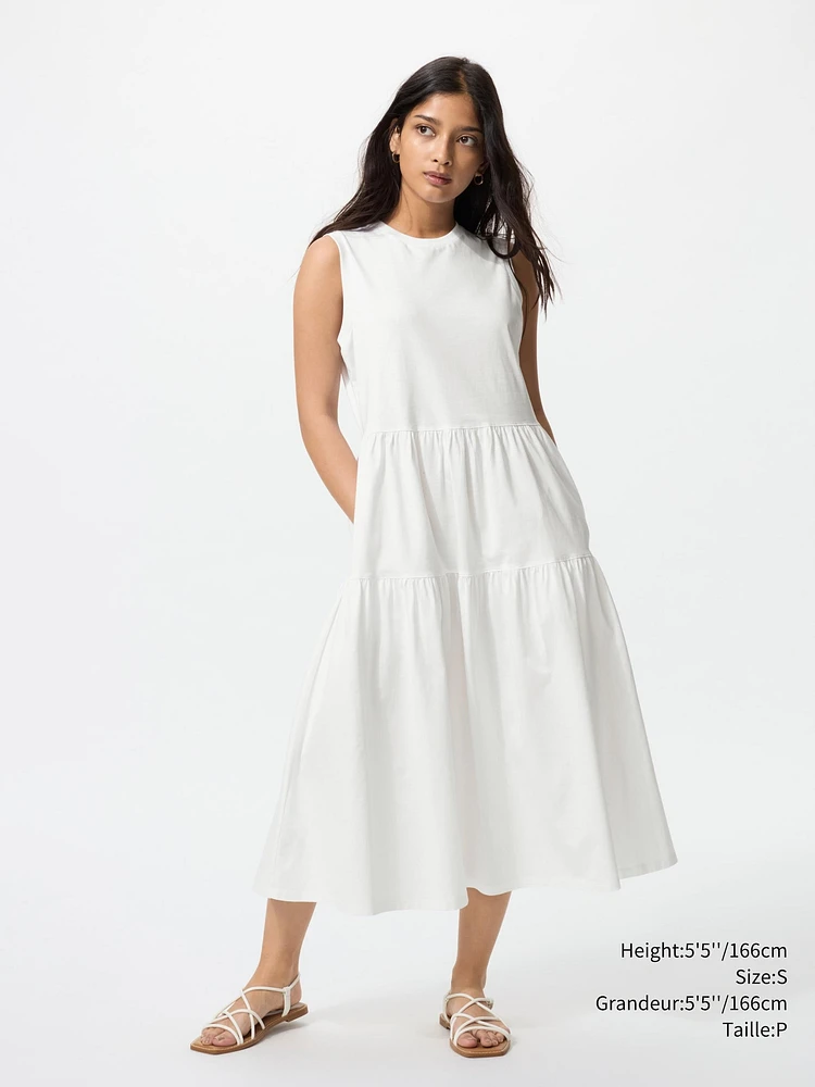 MERCERIZED COTTON DRESS SLEEVELESS