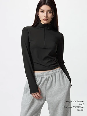 AIRism SOFT HALF-ZIP T-SHIRT