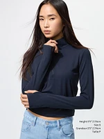 AIRism SOFT HALF-ZIP T-SHIRT