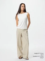 CREPE JERSEY BOAT NECK SLEEVELESS T-SHIRT