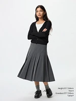 WIDE PLEATED MIDI SKIRT