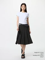 WIDE PLEATED MIDI SKIRT