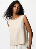 LINEN BLEND SLEEVELESS BLOUSE