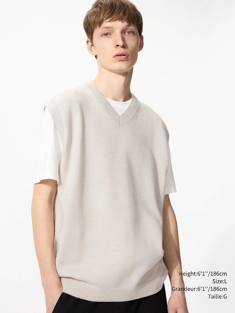 KNITTED V-NECK VEST