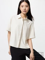 DRAPE BLOUSE SHORT SLEEVE