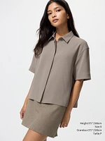 DRAPE BLOUSE SHORT SLEEVE