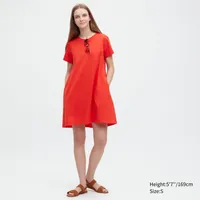 Mini-robe En Coton Mercerisé Manches Courtes
