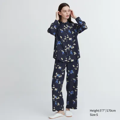 Pyjama en Satin à Manches Longues