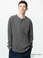 Waffle T-Shirt | Henley Neck Long Sleeve