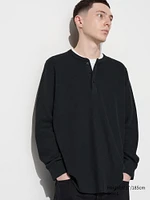 Waffle T-Shirt | Henley Neck Long Sleeve