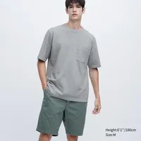 Oversized Pocket Crew Neck Half-Sleeve T-Shirt