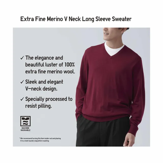 Extra Fine Merino Crew Neck Long-Sleeve Sweater