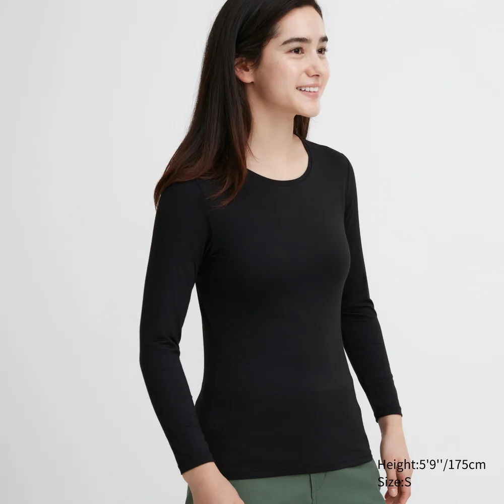 Women's Heattech Scoop Neck Long-Sleeve T-Shirt with Moisture-Wicking | Wine | 2XL | Uniqlo US