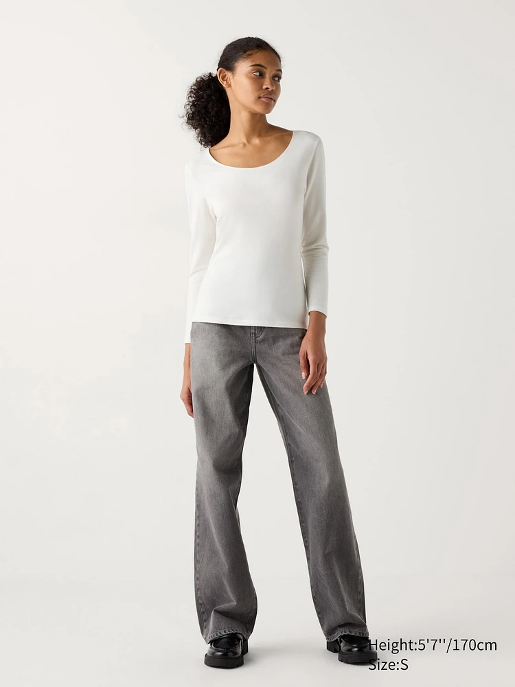 HEATTECH Cotton T-Shirt | Extra Warm Scoop Neck
