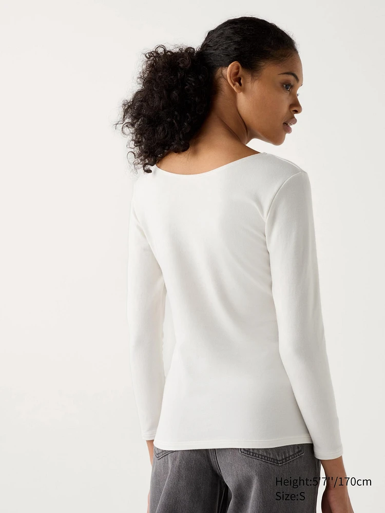 HEATTECH Cotton T-Shirt | Extra Warm Scoop Neck