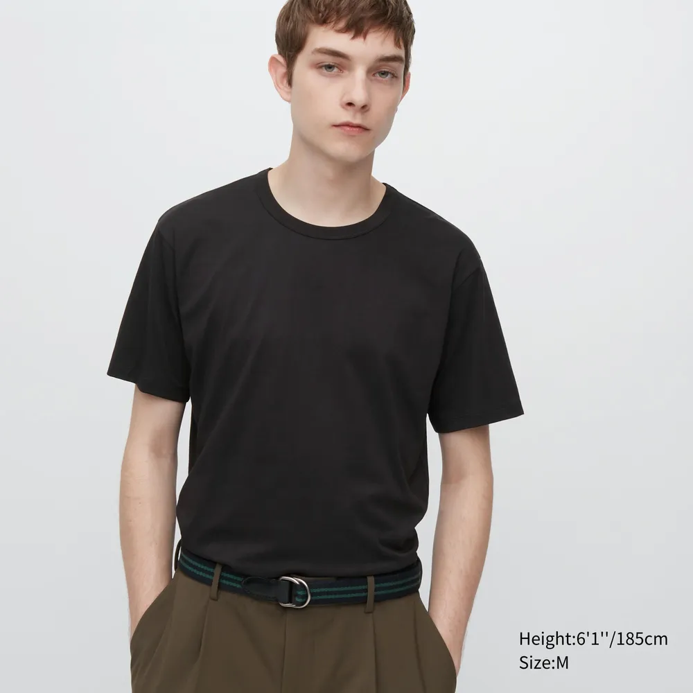 UNIQLO AIRism Cotton Crew Neck Short-Sleeve T-Shirt