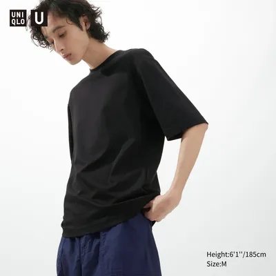 U AIRism Cotton Oversized Crew Neck Half-Sleeve T-Shirt