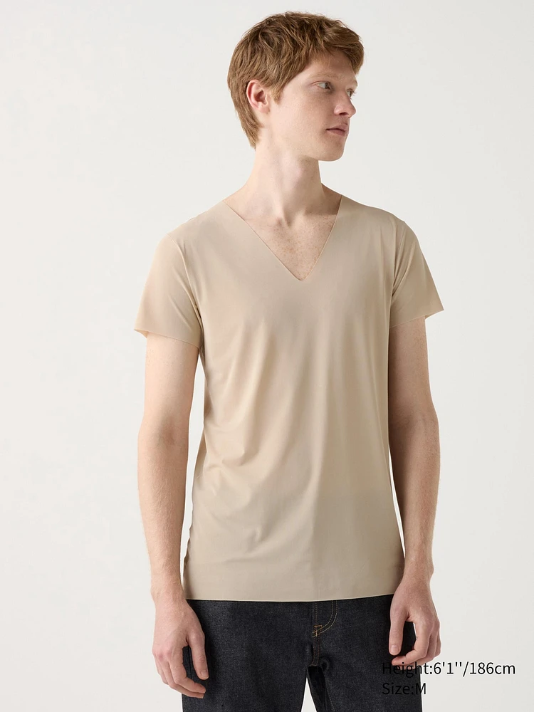 AIRism Mesh Anti-Odor T-Shirt | V-Neck