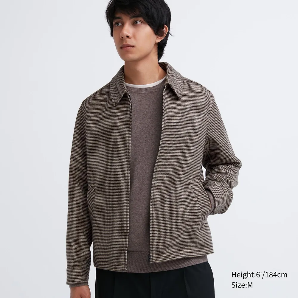 Single Collar Short Blouson (Houndstooth)