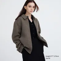 Single Collar Short Blouson (Houndstooth)