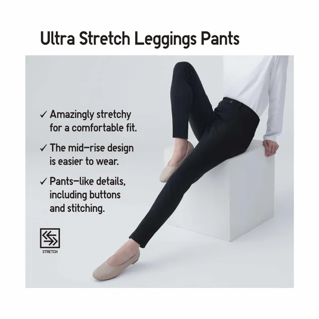 Uniqlo Ultra Stretch Leggings Black or Deep Navy Denim in Medium