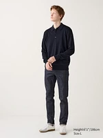 EXTRA FINE MERINO LONG SLEEVE POLO SHIRT