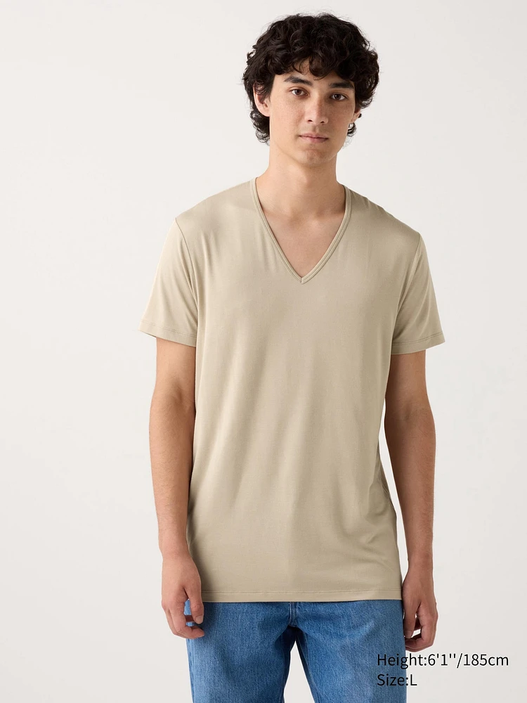 HEATTECH T-Shirt | V Neck Short Sleeve